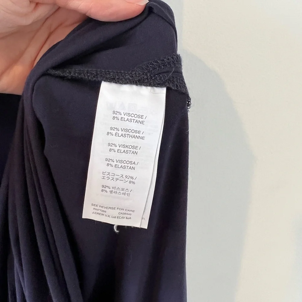 J Crew maxi tank‎ dress small navy blue side slit scoopneck stretch jersey C1536